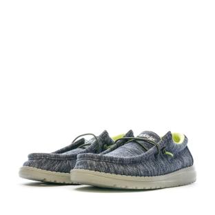 Hey Dude Wally Youth Navy/Grey Boy's Shoes Photo of the Espace des Marques %store% store - view of %key%