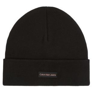 Bonnet Noir Femme Calvin Klein Jeans Patch Beanie vue 0
