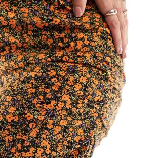 Kleid Orange/Schwarz Frau Mamalicious Laura Ansicht 0