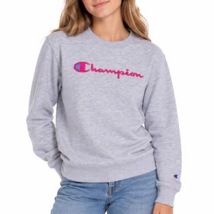 Sweat Gris/Rose Fille Champion Signature Crew vue 0