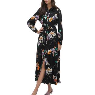 Schwarzes Kleid mit Motiven Frau Vero Moda Shilah Naja Ansicht 0