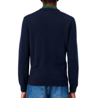 Pull Col V Marine Homme Lacoste vue 0