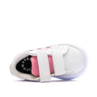 Baskets Blanches/Roses Bébé Fille Adidas Grand Court 2.0 vue 0