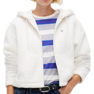Tommy Hilfiger Women’s White Teddy Hooded Jacket Photo of the Espace des Marques %store% store - view of %key%
