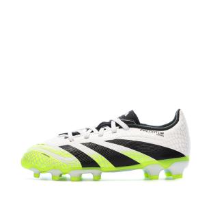 Chaussures de Foot Blanc/Noir/Jaune Junior Adidas Predator League MG vue 0