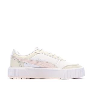 Baskets Blanc/Rose/Beige Femme Puma Carina Mia vue 0