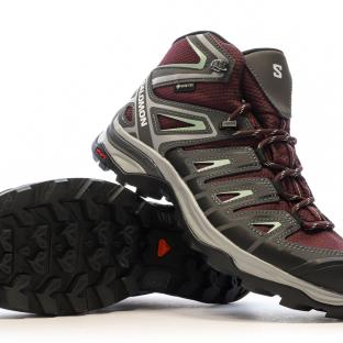 Salomon Pioneer Botas senderismo Mujer Gris/Burdeos ver 0