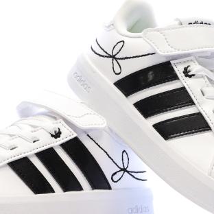 Baskets Blanc/Noir Enfant Adidas Grand Court vue 0