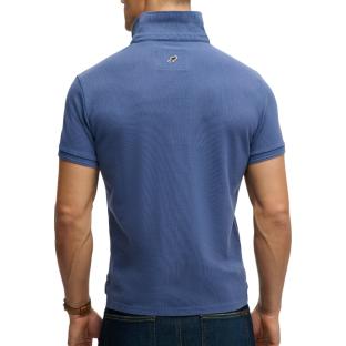 Polo Bleu Homme Superdry Classic Pique vue 0