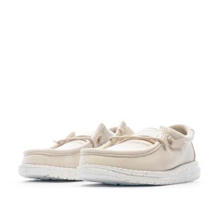 Beige Girl's Shoes Hey Dude Wally Youth Slub Canvas Photo of the Espace des Marques %store% store - view of %key%