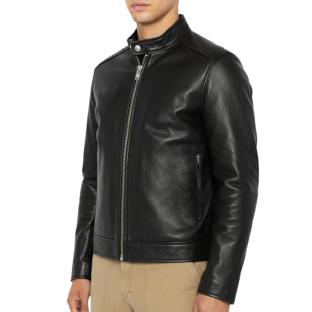Blouson en Cuir Noir Homme Schott Memphis vue 0