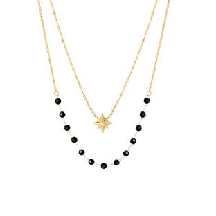 Clio Blue Women's Gold/Black Necklace CO4086S Photo of the Espace des Marques %store% store - view of %key%