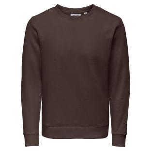 Dunkelbraunes Herren-Sweatshirt von Only & Sons Chase Ansicht 0