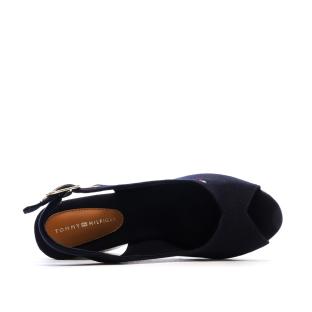 Women's navy sandals Tommy Hilfiger Wedge Photo of the Espace des Marques %store% store - view of %key%