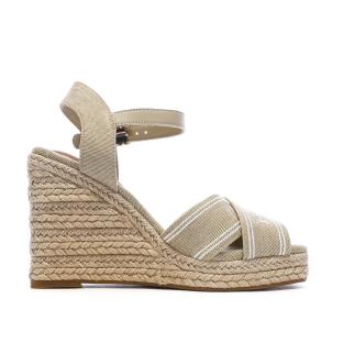 Beige Women's Compensated Sandals Tommy Hilfiger FW0FW08668 Photo of the Espace des Marques %store% store - view of %key%