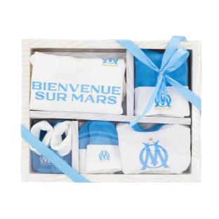 Coffret Naissance Turquoise/Blanc Bébé Olympique De Marseille vue 0