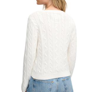 Pull Blanc Femme Superdry Essentials Cable Jumper vue 0