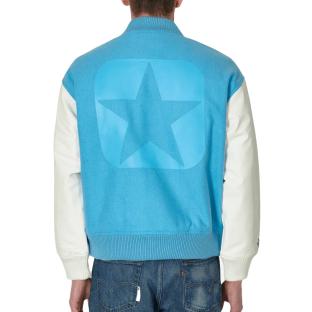 Blouson Turquoise/Blanc Homme Converse x FRGMT Varsity Jacket vue 0