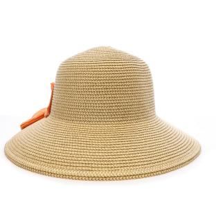 Chapeau de Paille Orange Femme Via Lorenzo Bohème vue 0