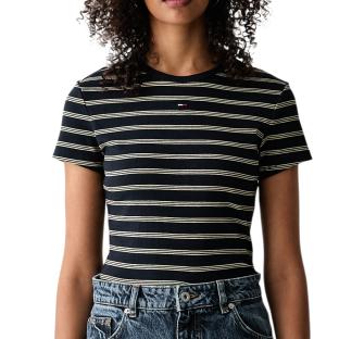 T-shirt Noir/Blanc Femme Tommy Hilfiger Slim vue 0