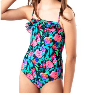 Maillot de Bain 1 Pièce à Fleurs Rose/Noir Fille Sun Project vue 0