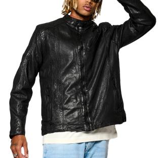 Veste en Cuir Noire Homme Kaporal BEN vue 0