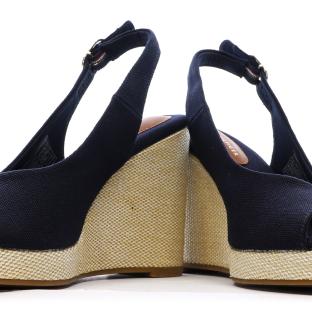 Women's navy sandals Tommy Hilfiger Wedge Photo of the Espace des Marques %store% store - view of %key%