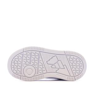 Baskets Blanc/Rose Fille Adidas Tensaur vue 0