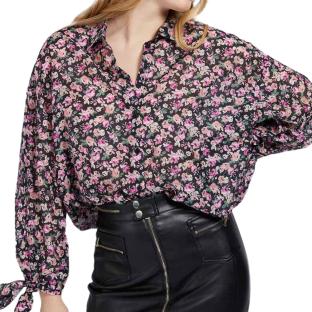 Chemise Noire/Rose Femme Guess W1GH0JWCVF0 vue 0
