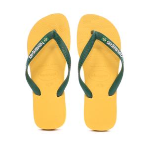 Chanclas amarillas unisex Havaianas Brasil Logo Infradito ver 0