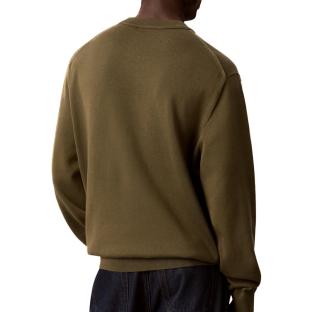 Pull Kaki Homme Calvin Klein Jeans Crwn vue 0