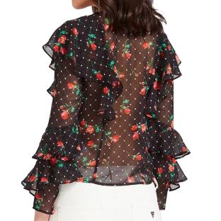 Blouse Noir à fleurs Femme Guess Rose vue 0