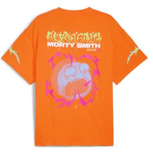 Puma Hoops X Rick and Morty Herren-T-Shirt Orange/Gelb Ansicht 0