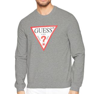 Sweat Gris Homme Guess Triangle Logo vue 0