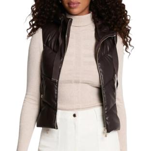 Doudoune sans manches Marron Foncé Femme Morgan GSOLO vue 0