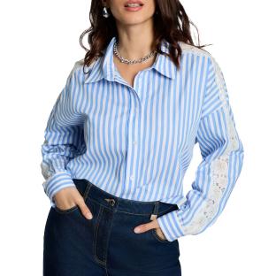 Morgan CARAY Women's Blue Stripe Shirt Photo of the Espace des Marques %store% store - view of %key%