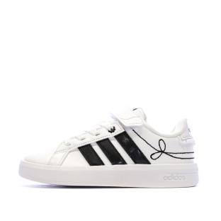 Baskets Blanc/Noir Enfant Adidas Grand Court vue 0