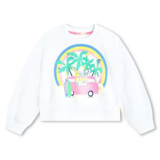 Sweat Blanc Fille Billieblush U20099 vue 0