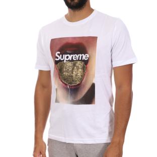 T-shirt Blanc Homme Supreme Grip Gold vue 0