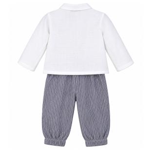 Conjunto blanco/gris para bebé de P'tit Mome Paolo ver 0