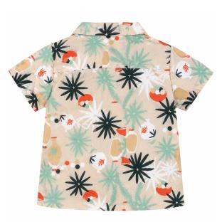 Camisa beige/azul para niño de P'tit Mome Jungle ver 0