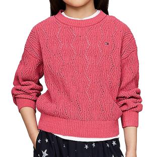 Tommy Hilfiger Chenille Pink Sweater Girl Photo of the Espace des Marques %store% store - view of %key%