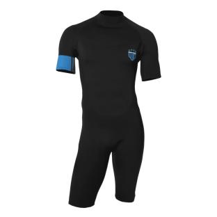 Surf-Neoprenanzug Schwarz/Blau Unisex Wave Power Shorty Ansicht 0