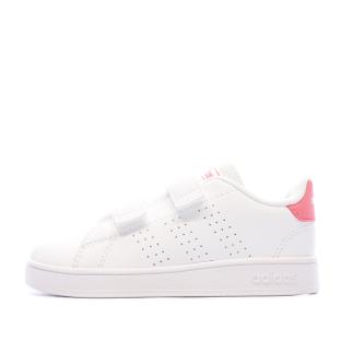 Baskets Blanc/Rose Bébé/Fille Adidas Advantage Cf vue 0