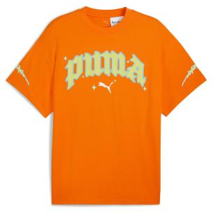 Puma Hoops X Rick and Morty Herren-T-Shirt Orange/Gelb Ansicht 0