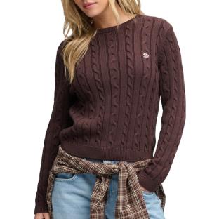 Pull Marron Femme Superdry Essentials Cable Jumper vue 0