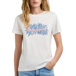 T-Shirt Blanc/Bleu Femme Pepe jeans Cristina vue 0