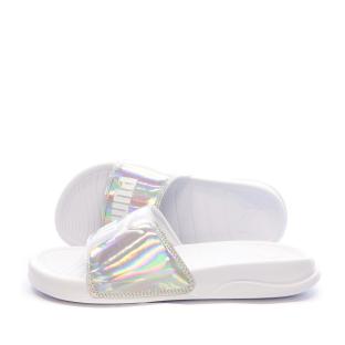Claquettes Blanche/Argenté Femme Puma Popcat 20 Irridescent vue 0