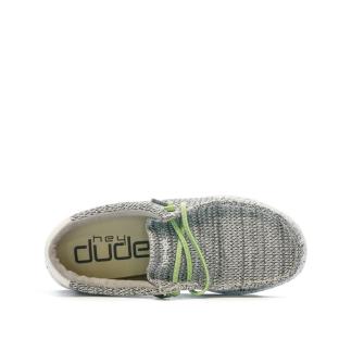 Hey Dude Wally Youth Grey/Black Boy's Shoes Photo of the Espace des Marques %store% store - view of %key%