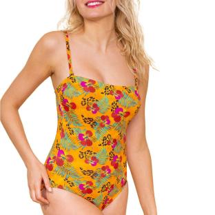 Bañador amarillo/verde/rosa para mujer «Grain de Sable Lisa» ver 0